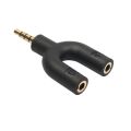 u type 3.5mm Stereo Audio Male to 2 Female Headset Mic TRRS Y Splitter Cable Adapter