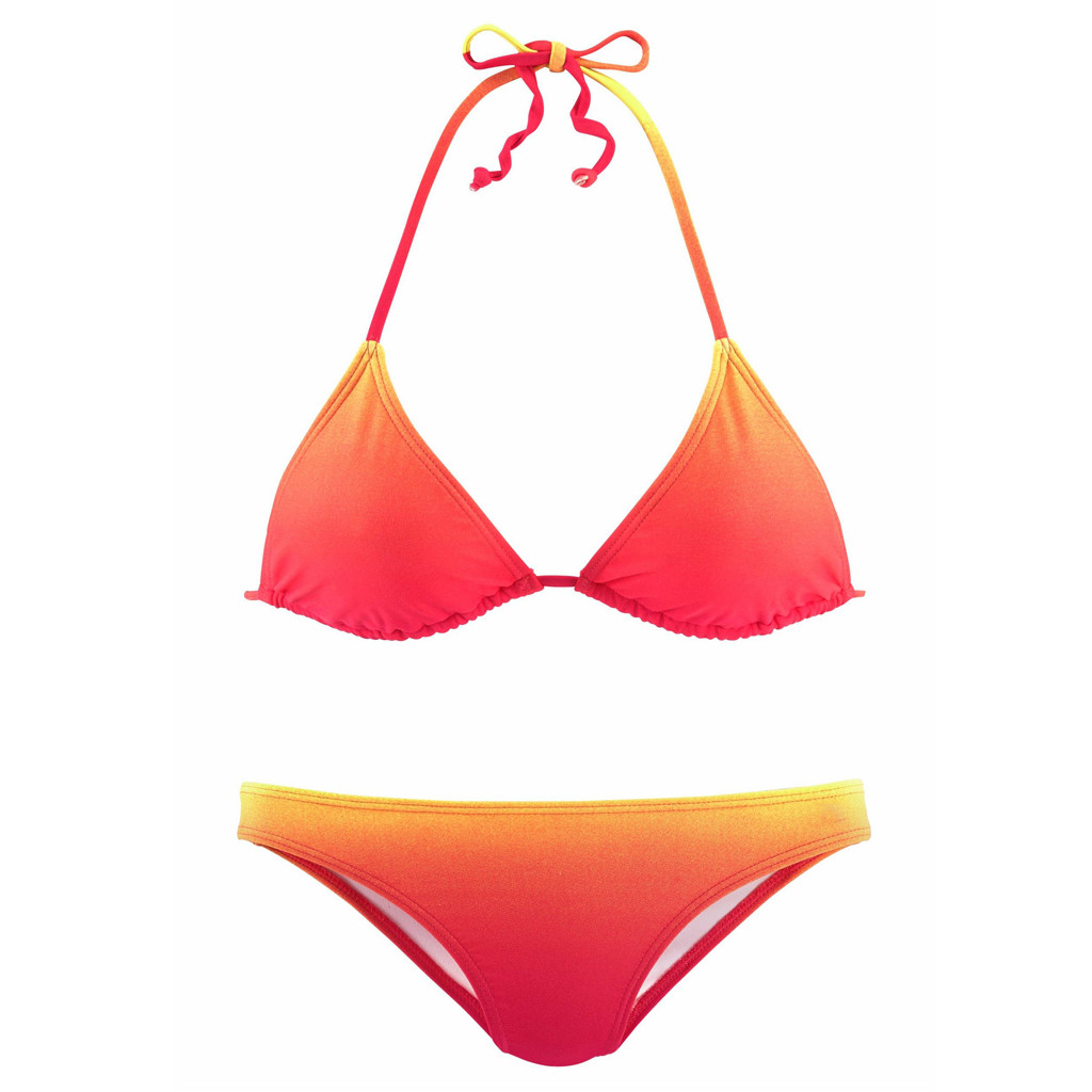 Women's Sexy Bikini Swimsuit Halter Split Gradient Color Printed Halter High Waist Bikini Beachwear Swimsuit Maillotdebain#50