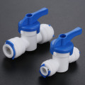 1Pc RO Straight 1/4" 3/8" OD Hose Quick Connection Control Fittings Plastic Water Ball Valve Reveser Osmosis Aquarium Fittings