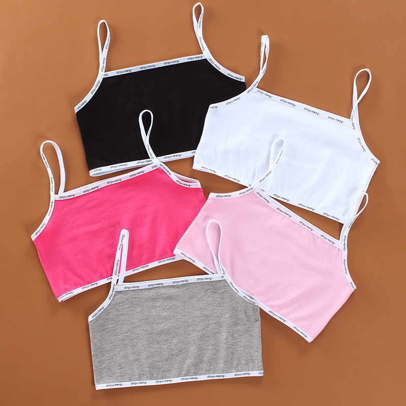 10Pc/Lot Kids Underwear Model Cotton Girls Tank Top Candy Color Undershirt Singlet Baby Camisole Bra