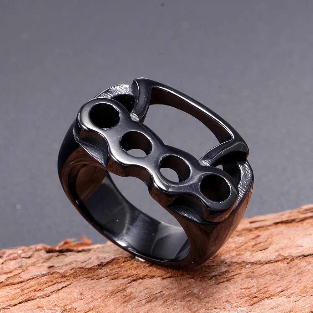 Stainless Steel Punk Rock Men's Boxing Rings Minimalist Fight Ring Gift For Him Size 7-13