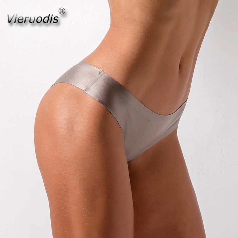 Female Underwear Sexy Panties for Women with Low-rise Waist Nylon Ice Silk Thongs Solid Color G-string for Girls Hot Sale