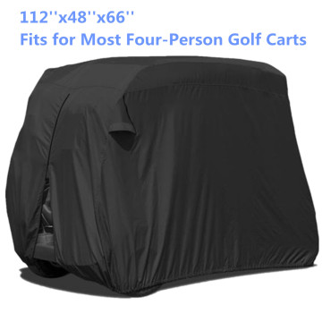 4-Seater Passengers Golf Cart Cover 210D Oxford Waterproof Club Car Roof Enclosure Covers Golf Storage Zippered 285X122X168cm