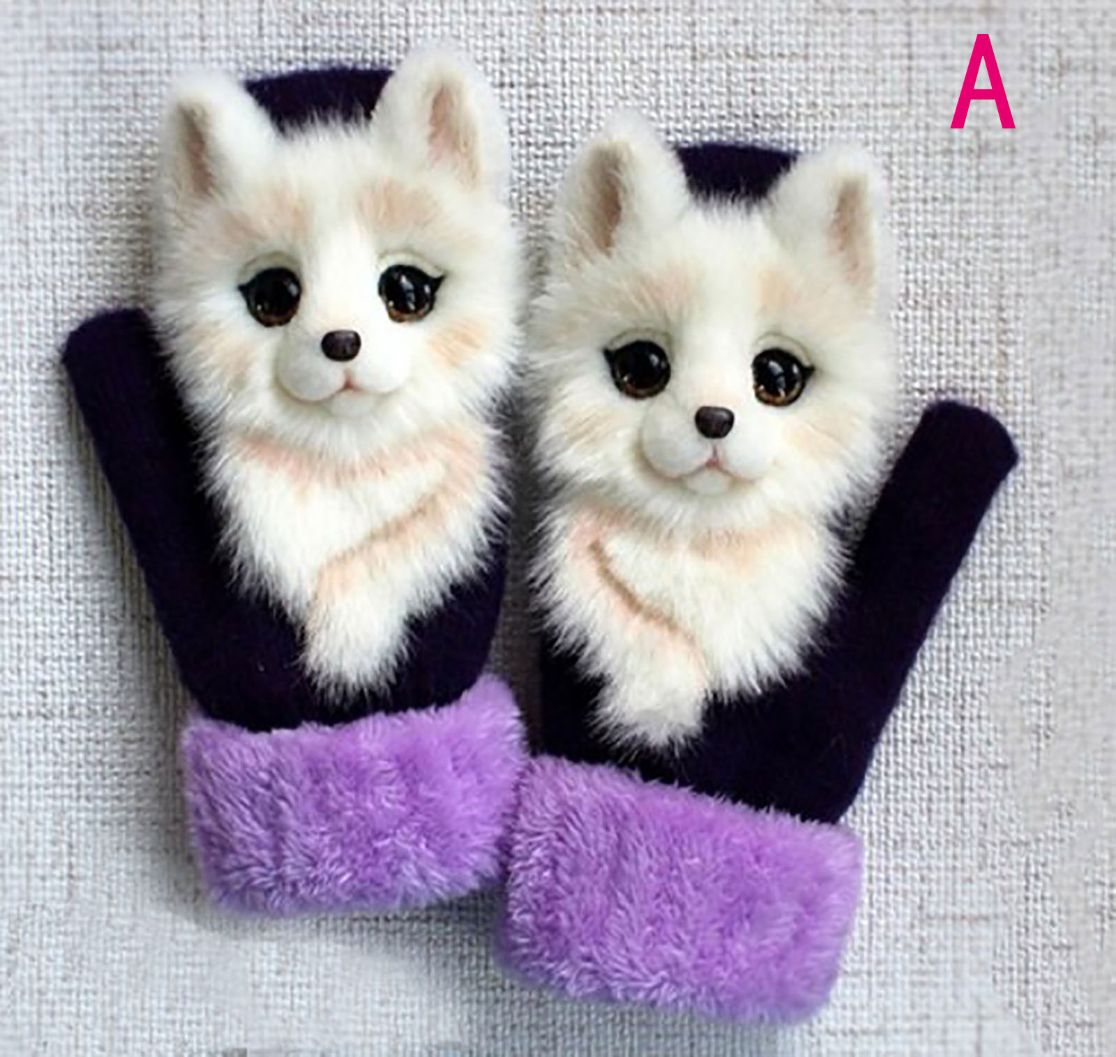 Womens Mens Winter Knitted Gloves Kawaii Gloves For Hand Arthritis Cute 3D Cartoon Animal Thermal Mittens D10