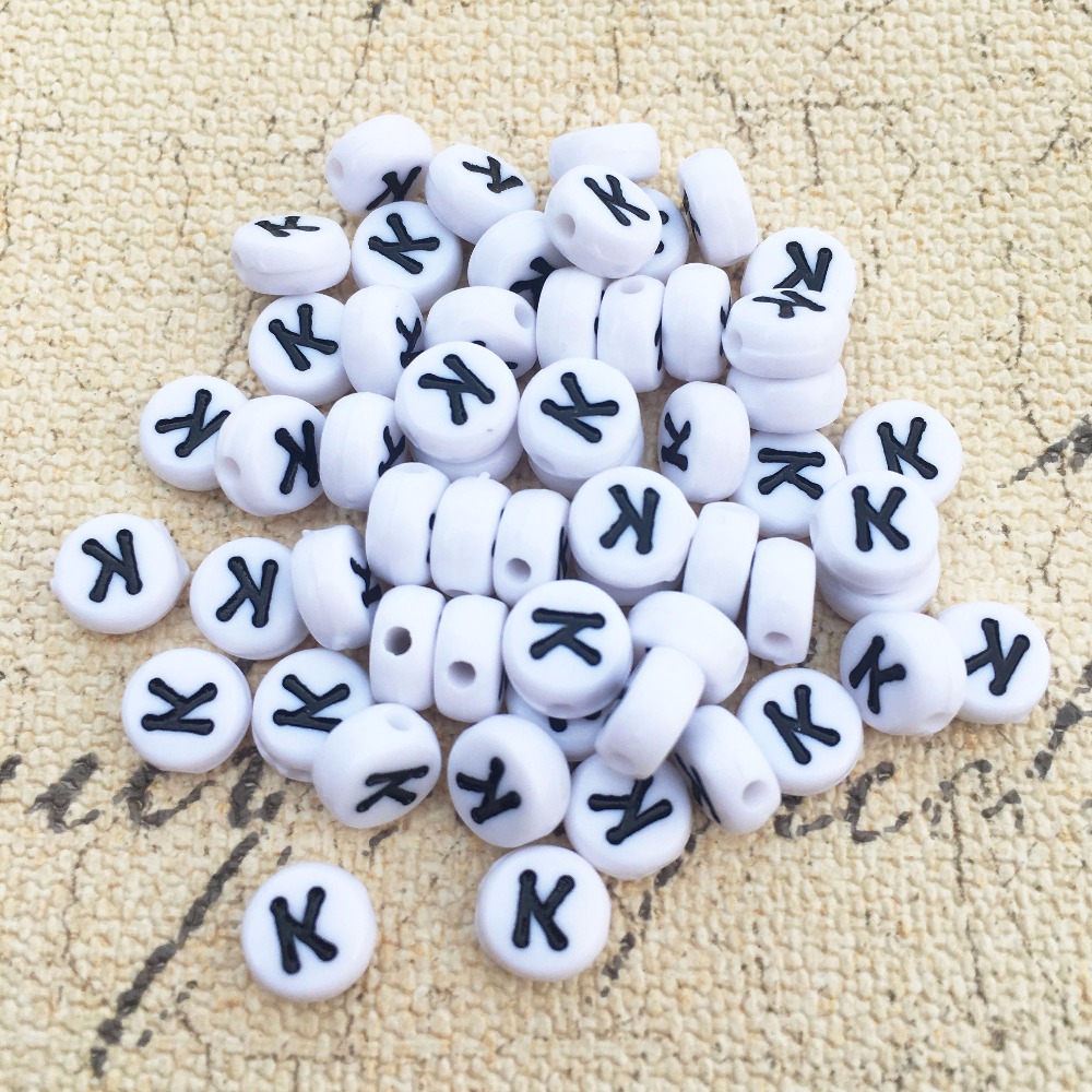 Round Acrylic Letter Beads 3600pcs 4*7mm Flat Coin Shape Plastic Alphabet Jewelry Bead English Initial Spacer Lucite Beading DIY