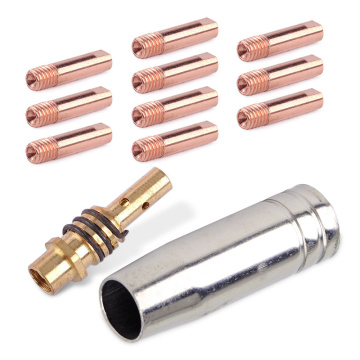 12pcs Mig Welding Machine Contact Tips Kit 0.9mm M6 For MB-15AK Welding Torch Nozzles Gun Welder Holder Gas Tools