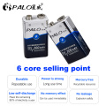 2pcs PALO Super Rechargeable 9V 6F22 Battery ni-mh 300mah 9v nimh Battery for Digital Camera Remote Control Toys metal detector