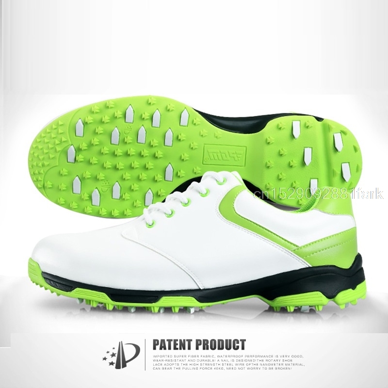 PGM Waterproof Breathable Patent Design Golf Shoes Men's Outdoor Sport Sneakers Anti-Skid Spikes Good Grip Leather Golf Shoes