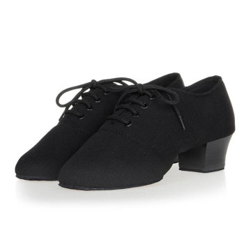 NEW Women's Canvas Ballroom Latin Practice Dance Shoes Indoor Suede Split Sole 4cm Heeled Ballroom Training Dancing Shoes