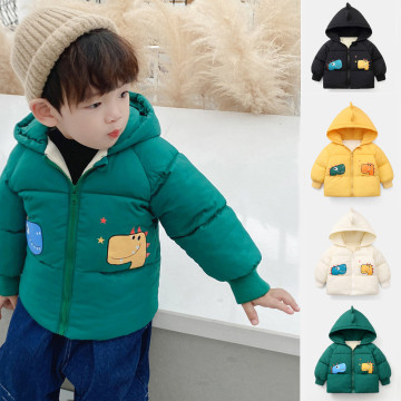 Toddler Kids Baby Boys Girls Clothes Cartoon Dinosaur Coat Hooded Outwear Winter Windproof Jacket 2 3 4 5 6 7 Years