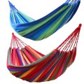 280*80mm 2 Persons Striped Hammock Outdoor Leisure Bed Thickened Canvas Hanging Bed Sleeping Swing Hammock For Camping Hunting