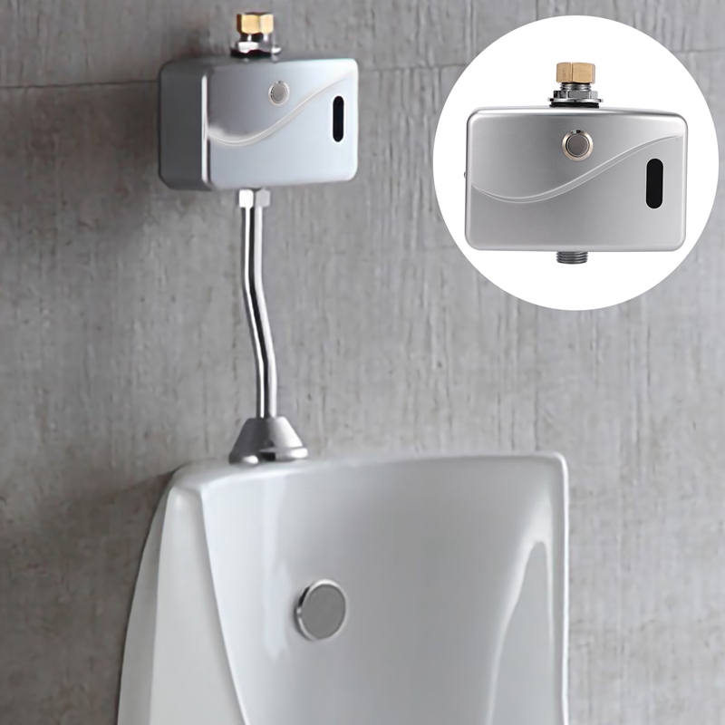 ELEG-Automatic Electric Urinal Flush Valve Sensor&Manual 2 Function Exposed Wall Mount DC6V Urine Flushing
