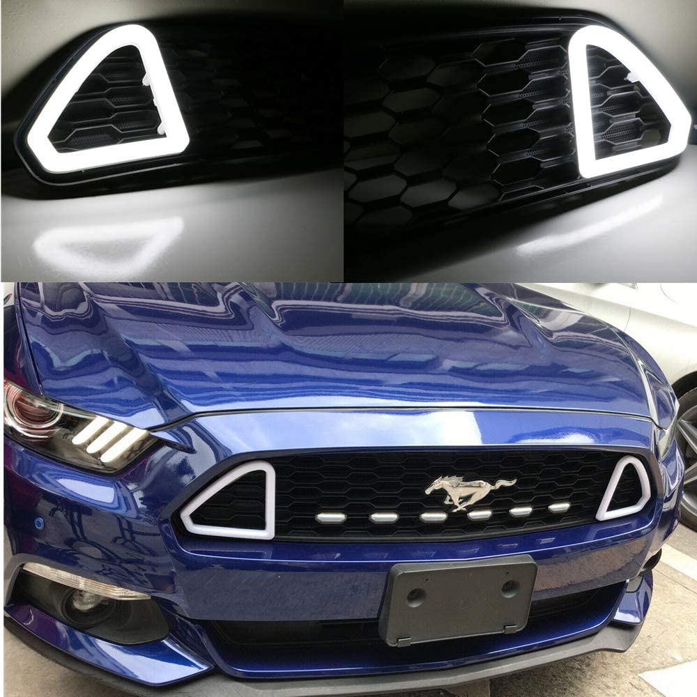 Front Grille DRL Led Running Light For 2015-17 Ford Mustang LED Front Mount Accent Daytime Lamps Assembly Replace OEM FR3Z8200AA
