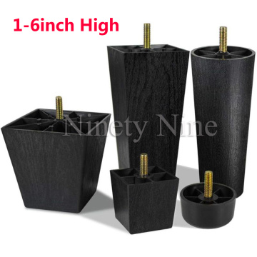 Sofa Legs 1-6 inch High Plastic Couch Legs Replacement Furniture Legs Pack of 4 for Chair Ottoman Legs with M8 Hanger Bolts