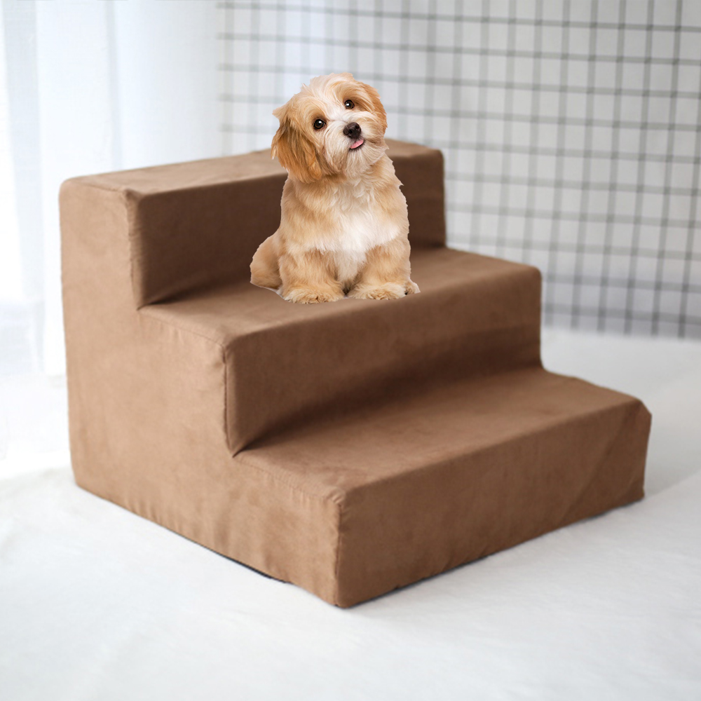 Dogs Stairs Pet 3 Steps Upgraded Version Stairs for Small Pet Pet Ladder Interactive Removable Pet Bed Stairs Pet Supplies
