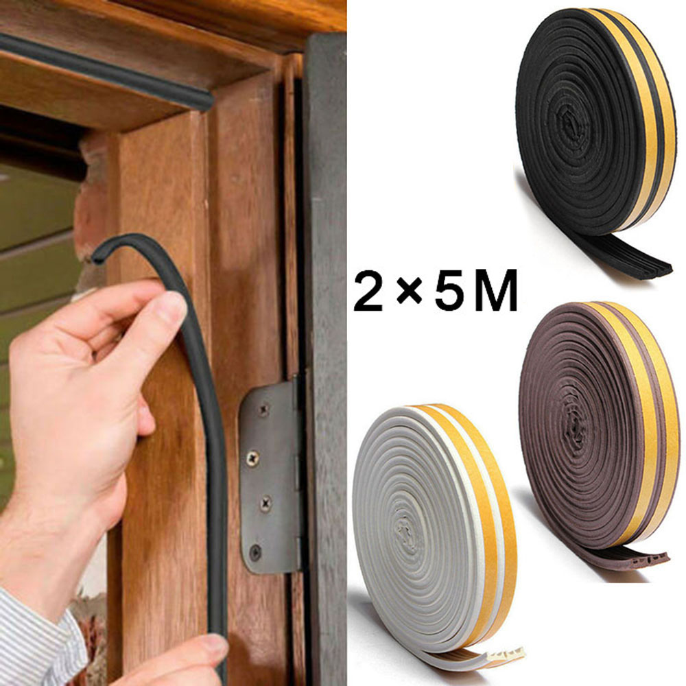 10m E Type Foam Weather Draught Excluder 500 X 0.9 X 0.4cm Self-Adhesive Door Window Frame Foam Seal Strip