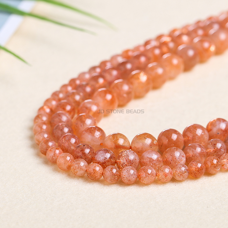 5A Fancy Gold Sunstone High Quality Beads Orange Moonstone 4-10mm size Loose Gemstone Accessory For Jewelry Making Free Shipping