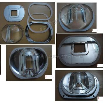LED optical glass lens.107mm *87mm silicon gasket+ reflector + aluminum cover Wujiantao 30-100w concave-convex lenses