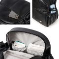 Fashion Maternity Nappy Changing Bag for Mother Black Large Capacity Fashion Diaper Bag with 2 Straps Travel Backpack for Baby