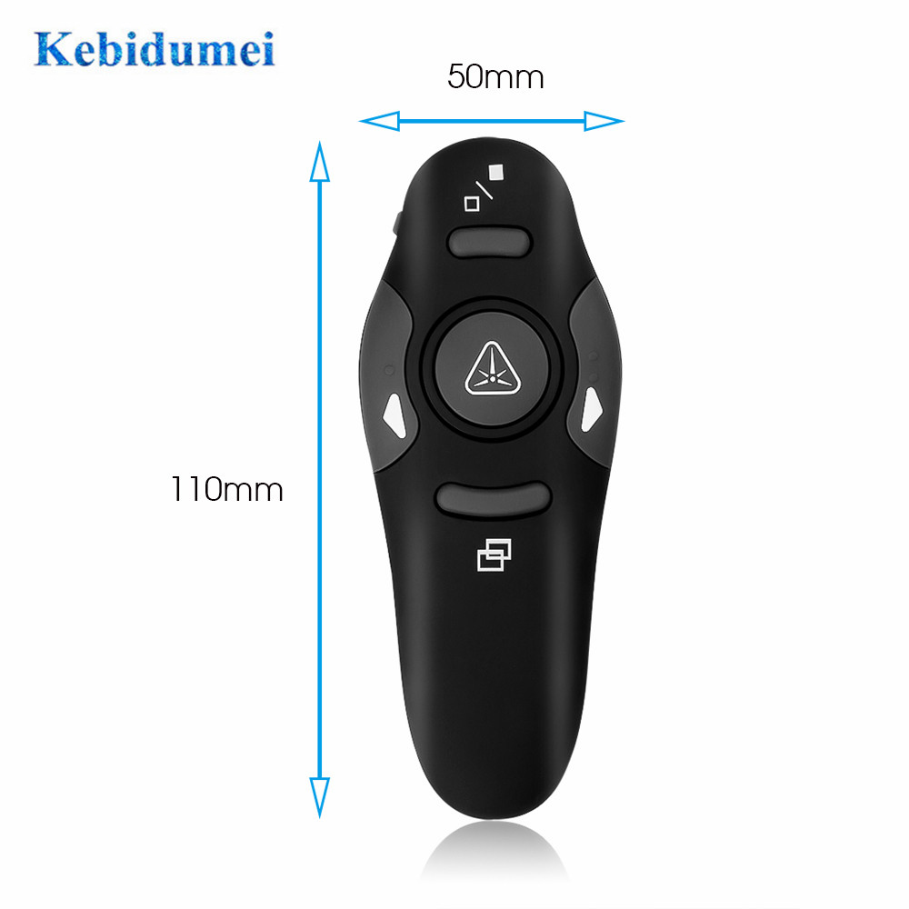 kebidumei 2.4Ghz RF Pointer Pen Wireless USB Power Point Presenter Remote Control Laser Pen Wireless Remote Red Laser Pointer