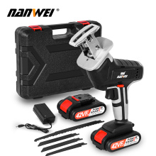 21V Cordless Reciprocating Saw Adjustable Speed Electric Saw with 4 Pieces Blades