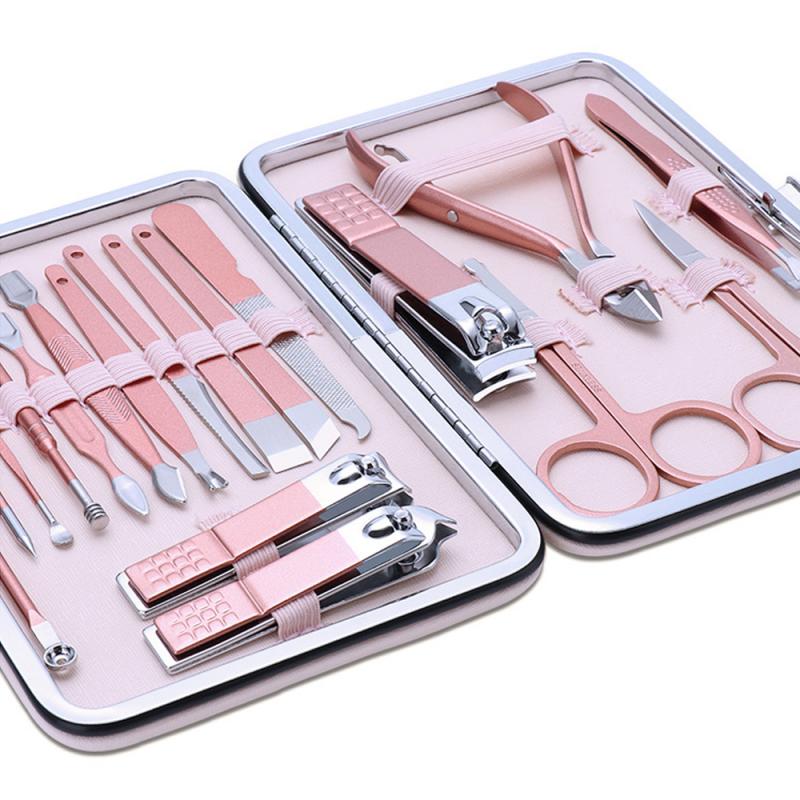 18/16/12/10/7pc New Manicure Nail Clippers Pedicure Set Portable Travel Hygiene Kit Stainless Steel Nail Cutter Tool Set TSLM1