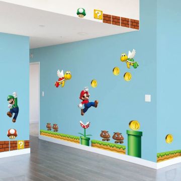 Hot New Super Mario 3D Kids Nursery Removable Wall Decals Vinyl Stickers Art Home Decor