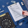 Starry Sky File Folder Transparent Clipboard Stationery A4 Student Writing Board Hard Plastic Folder Articulos De Oficina