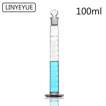 LINYEYUE 100mL Glass Graduated cylinder with stopper cap Measuring glass cylinder Laboratory Chemistry Equipment