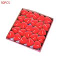 50Pcs/box Love Heart Shaped Tealight Candles Smokeless Small Candle for Valentine's Day Confession Proposal KTV Decoration