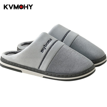 Shoes Male Slippers Winter Home Indoor Slides Non-Slip Thermal Shoe Men New Warm Slippers Gingham Plus Size Chaussure Homme
