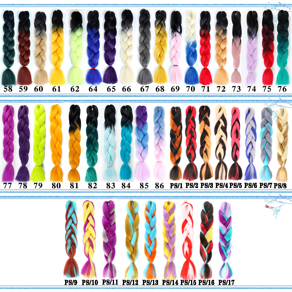 SHANGKE-Synthetic-Kanekalon-Pink-Purple-Blue-Blonde-Ombre-Color-Jumbo-Crochet-Hair-Braid-Braiding-Hair-Extension (2)