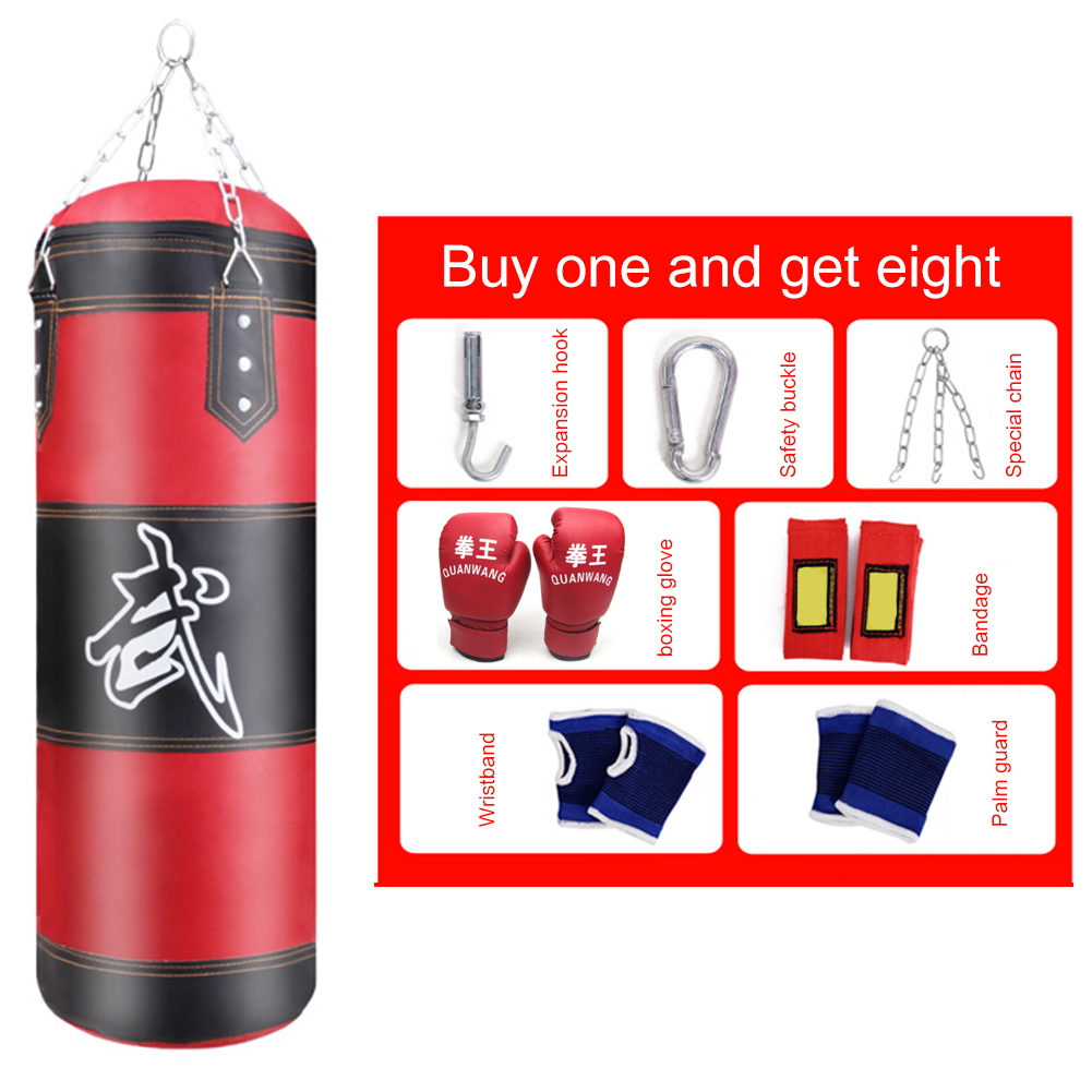 Empty Boxing Sandbag Home Fitness Hook Hanging Kick Punching Bag Boxing Training Fight Karate Punch Muay Thai Sand Bag with gift