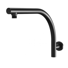 Black brass shower arm on the bathroom wall