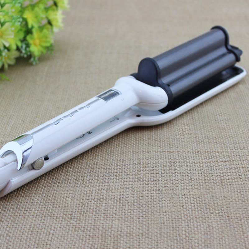 32Mm Deep Wave Hair Curling Irons Ceramic Triple Barrel Big Wave Curlers Big Corrugated Hair Curler Eu Plug