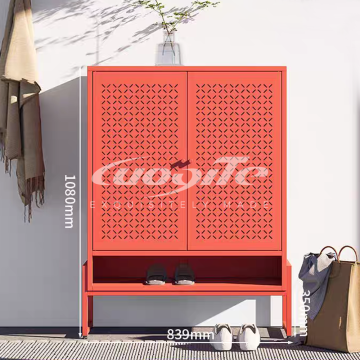 Vented Hollow‑Out Steel Shoe Storage Cabinet