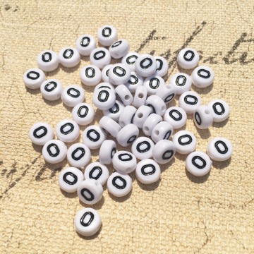 DIY Jewelry Accessory Material Round Coin Number Beads 3600PCS/Lot 4*7MM Acrylic Plastic Single No Zero 0 Alphabet Lucite Beads