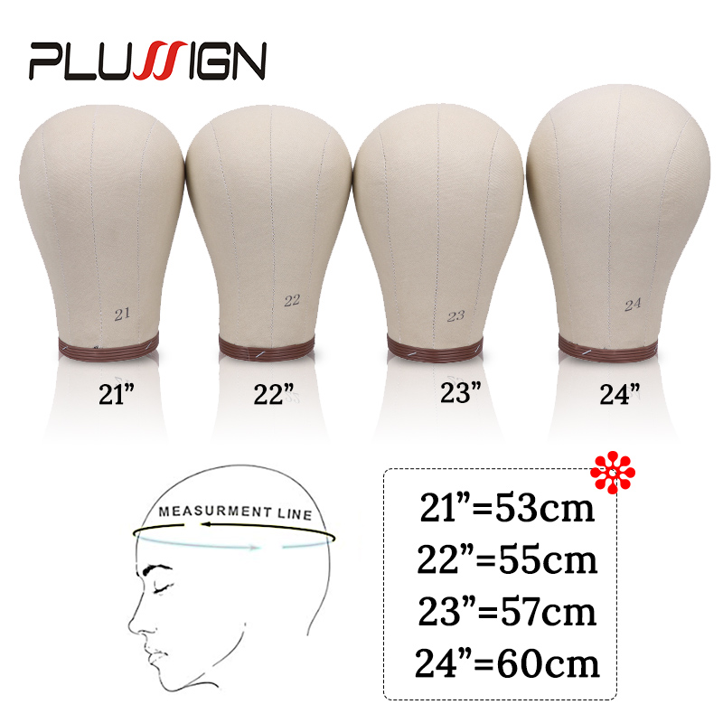 Plussign Cork Canvas Block For Wig Making Mannequin Head Weft/Wig Display Style Styling Manikin 21"-24 Inch Wig Making Kit