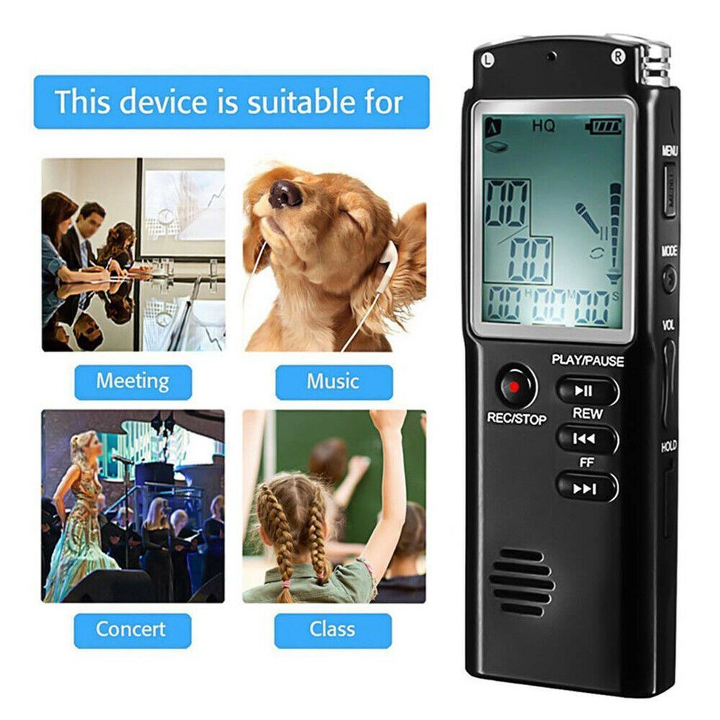 Portable Digital Voice Recorder Voice Activated Digital Sound Audio Recorder Recording Dictaphone MP3 Player