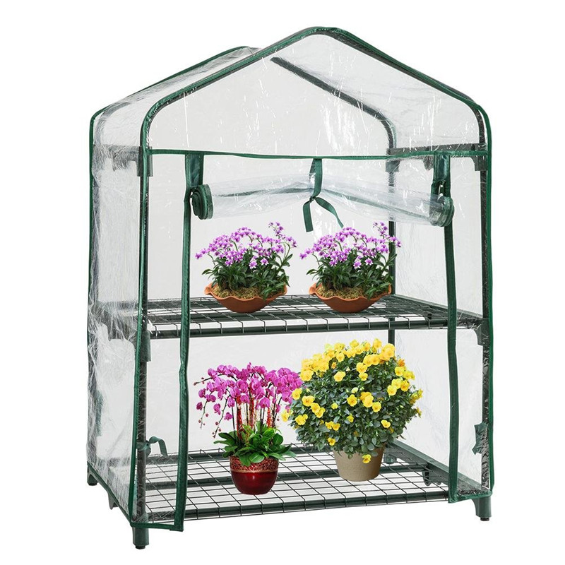 Mini Greenhouse Outdoor Grow Tent Grow Bag Grow House PVC Cover Plastic Garden Green House Windows Openeing for Farm Garden