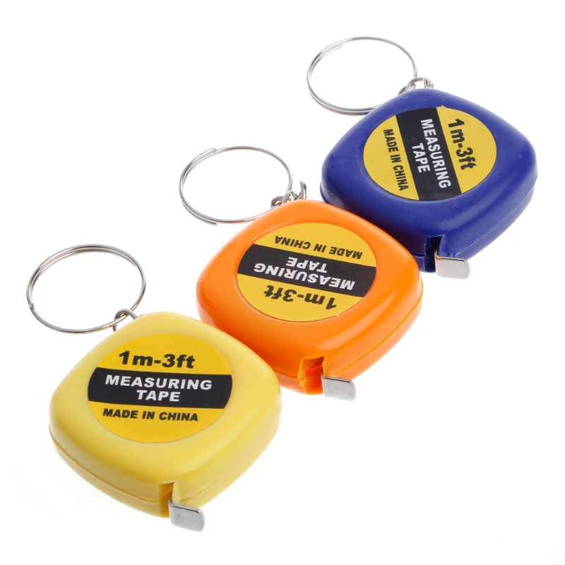 1Pc Easy Retractable Ruler Tape Measure Mini Portable Pull Ruler Keychain 1m/3ft