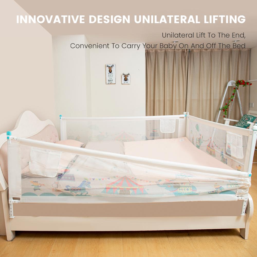 Baby Bed Barrier Adjustable Protective Barrier For Bed Vertical Lift Children's Playpen Bed Guard Rail Crib Rails For Toddlers