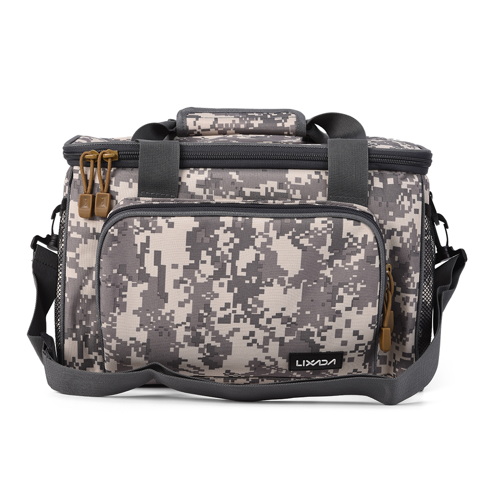 Lixada Fishing Bag Portable Multifunction Canvas Fishing Lure Reel Shoulder Waist Backpack Bag for Carp Pesca 37 * 25 * 25cm