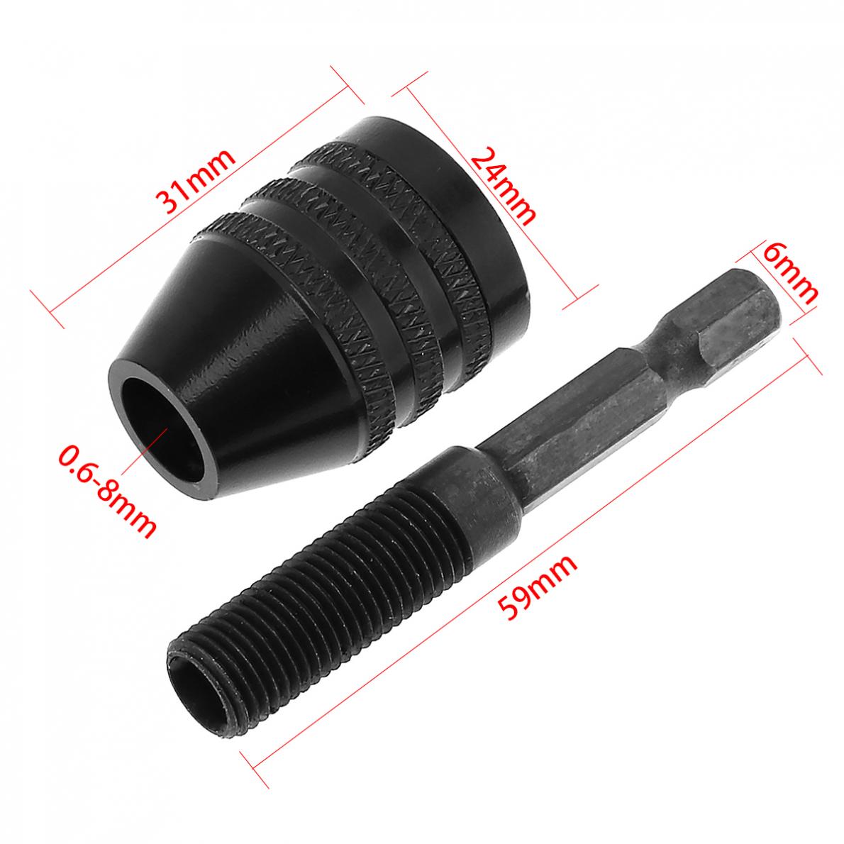 New 0.6-8mm Twist Drill Chuck Screwdriver Impact Driver Adapter with Hex Shank Three Claw for Electric Grinder