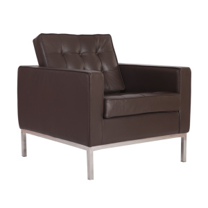 Replica brown genuine leather knoll lounge chair
