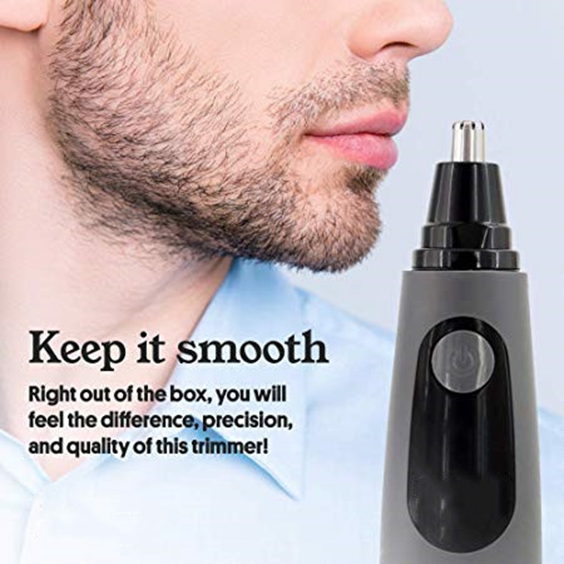 EAS-Professional Waterproof Nose Hair Trimmer, Men's Shaving Nose with LED Lights, Black