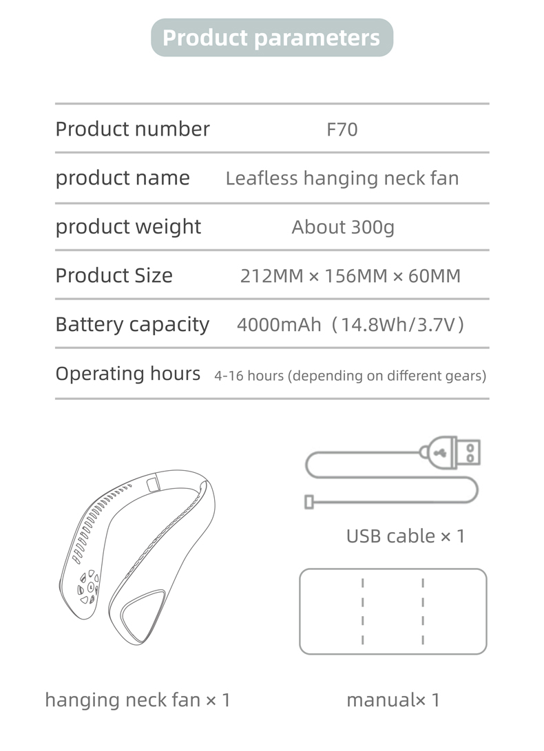 Baidi F70 Neck Fan