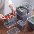 Plastic Storage Box Washing Colander Baskets Kitchen Refrigerator Food Fresh Keeping Box Vegetable Fruit Drain Box