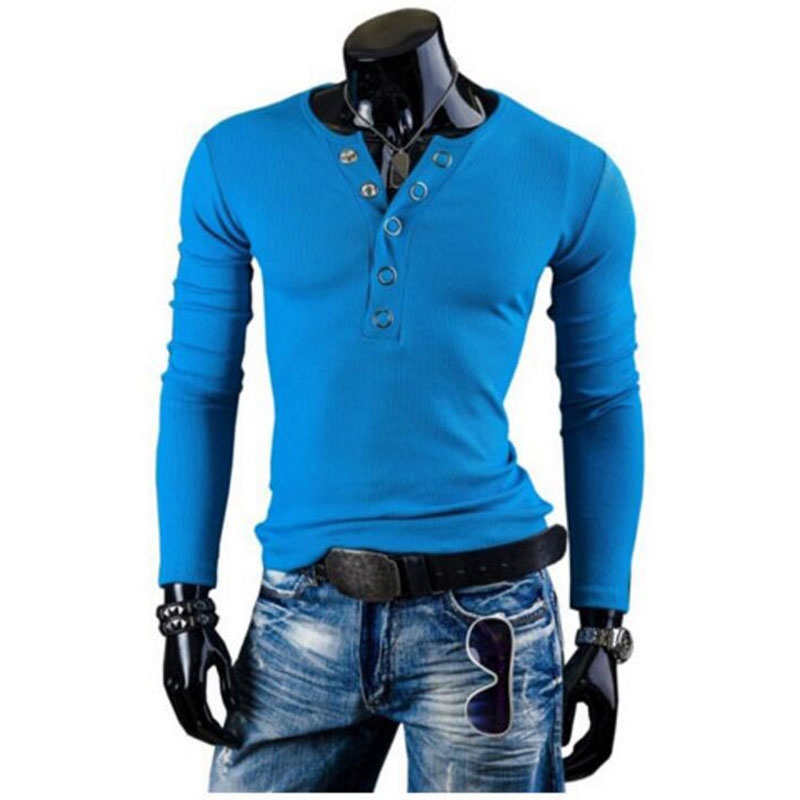 ZOGAA 20202 HOT Fall Winter Men's Polo Shirt Men's Pure Cotton Long Sleeve Casual V-neck Solid Color Slim Classic Polo Shirt Men