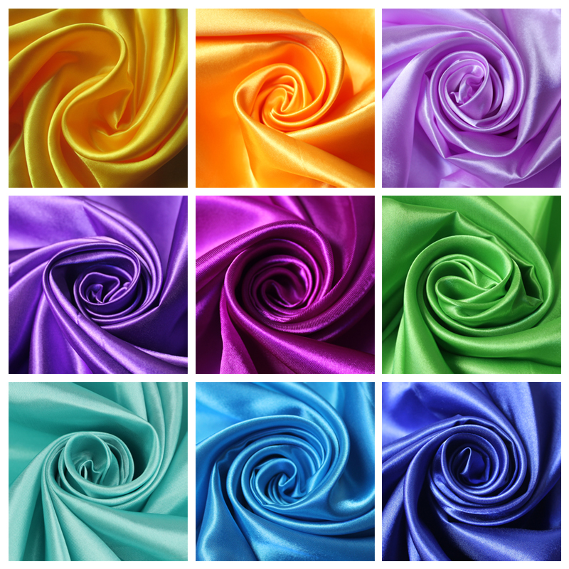 100*150cm Satin fabric silk cloth Handmade DIY for box lining home dress curtain wedding party decoration sewing background